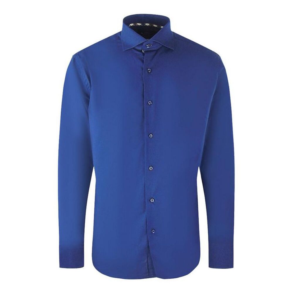 Aquascutum Mens Plain Long-Sleeved Shirt / Navy